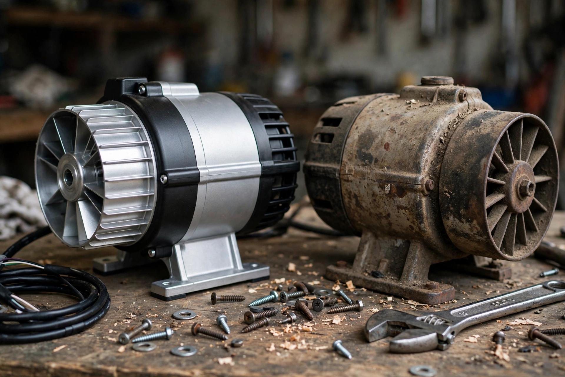 A technician testing a blower motor capacitor with a multimeter