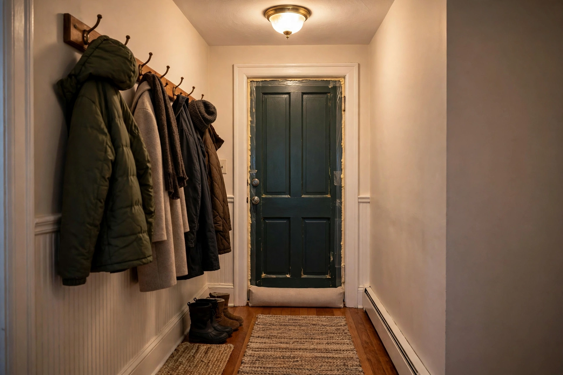 Carbon monoxide alarm with a digital display on a wall