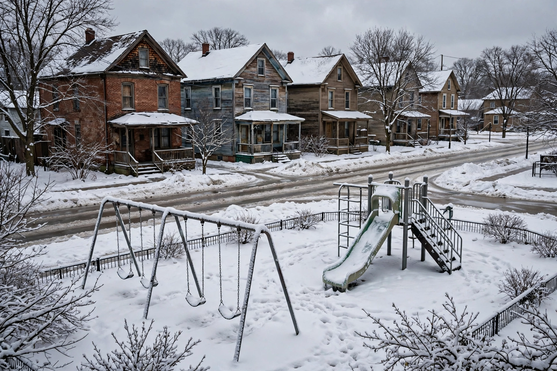 Homes and shops along Division Street in Waite Park