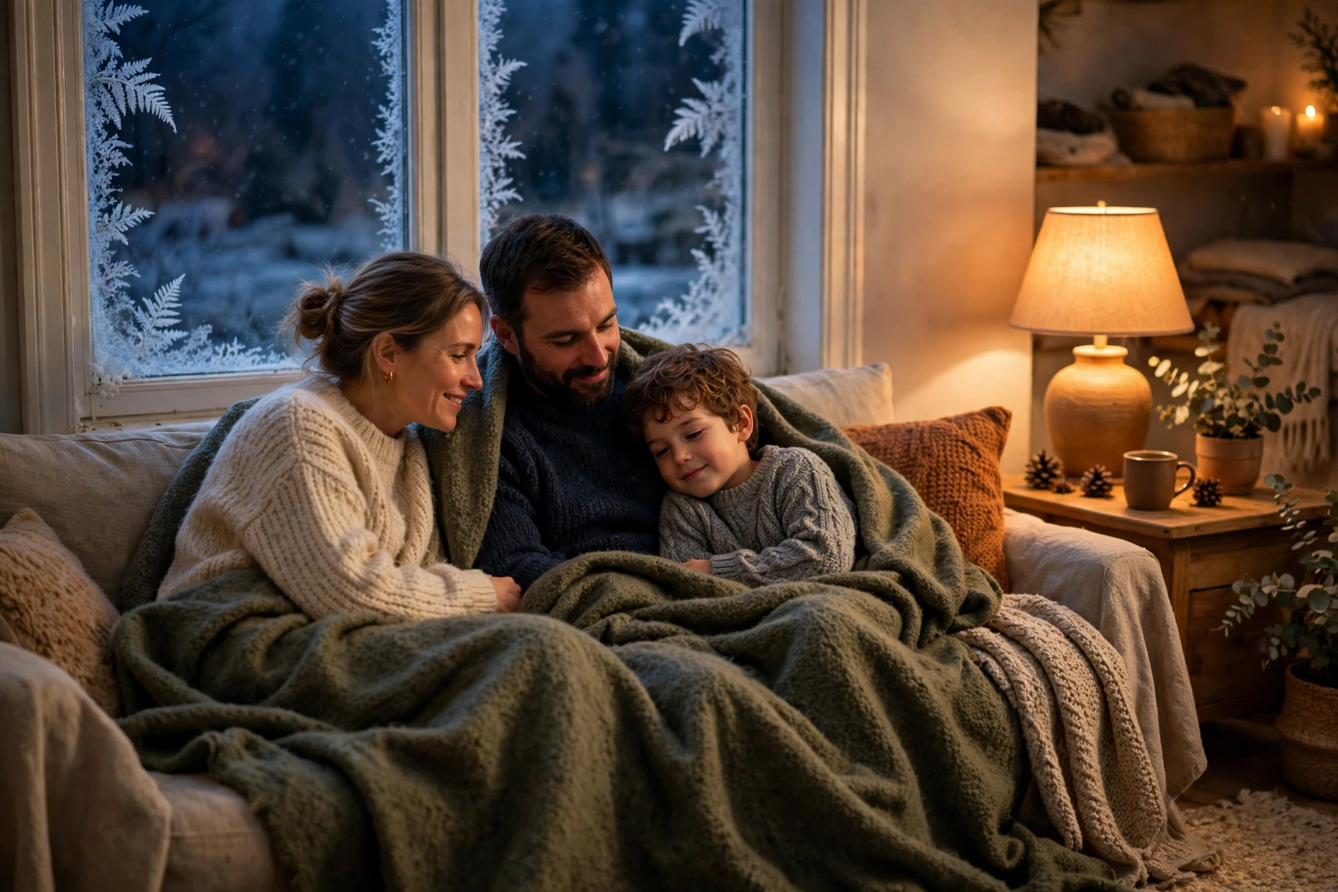 Drafty window and attic insulation in a home in winter