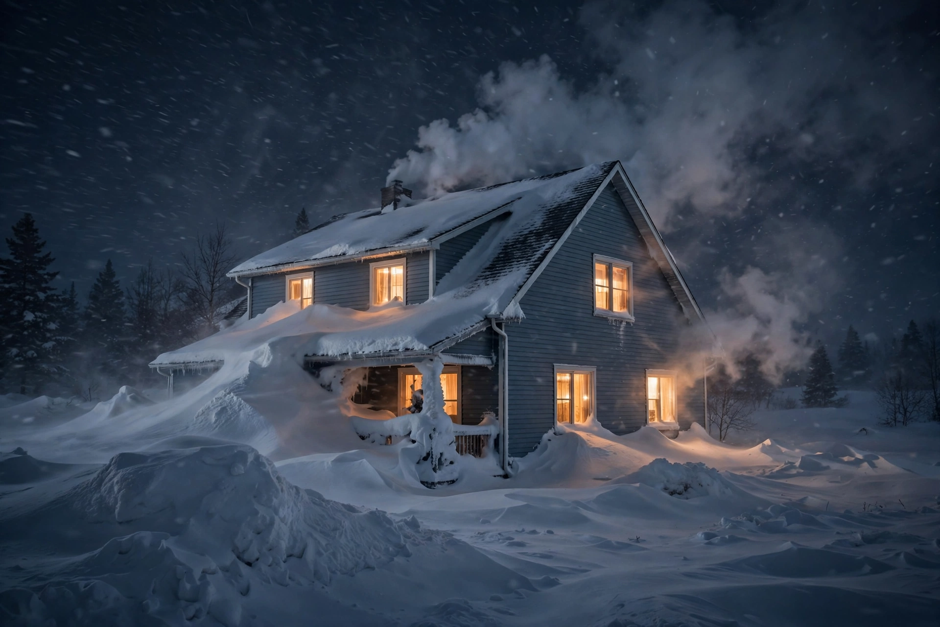 Furnace running in a basement during a long Minnesota winter