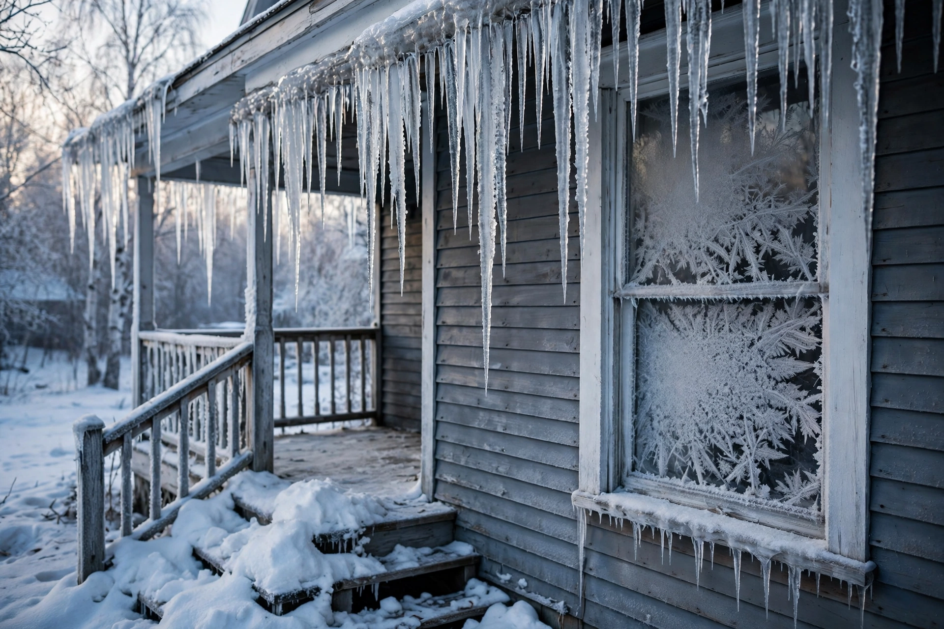 Homeowner checking a furnace filter in a basement during winter