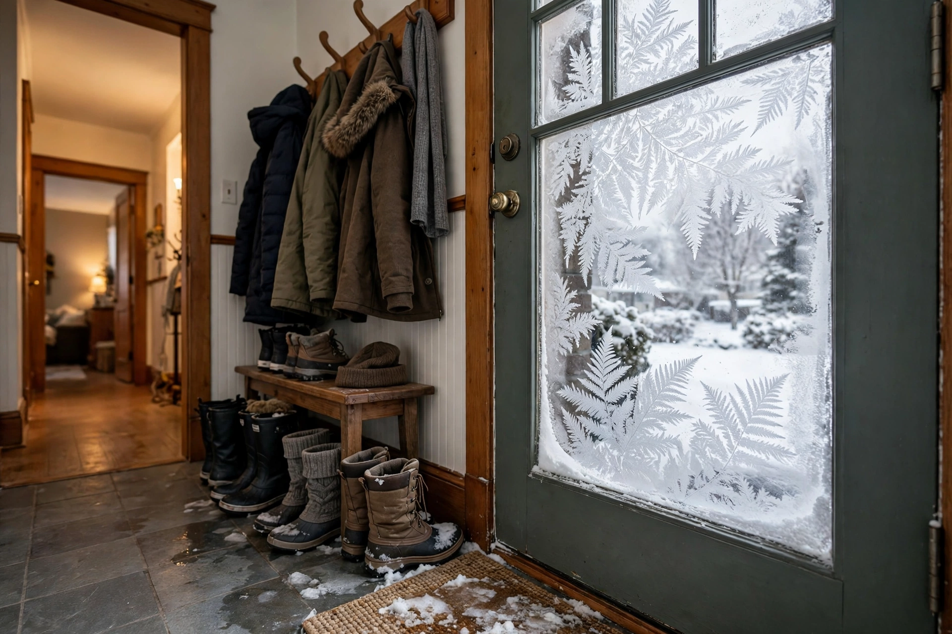 A furnace cabinet open for inspection with clean components inside